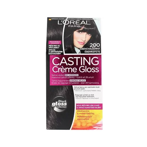 L´Oréal Paris casting Creme Gloss barva za lase 48 ml odtenek 200 Ebony Black