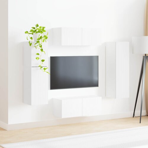  Set TV komoda 4 kom. Bijelo Konstruirano drvo Slike