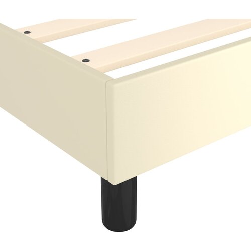  Okvir za krevet s oprugom krem 180x200 cm od umjetne kože Slike