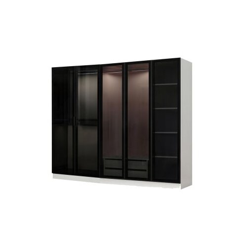 Hanah home Ormar Kale 225x190x52cm Bijelo-crni Slike