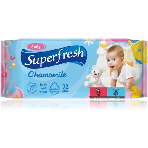 Superfresh Baby Chamomile dječje nježne vlažne maramice za osjetljivu kožu 72 kom