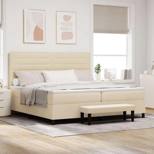  Krevet s madracem Set od 2 Bež Tkanina 200 x 200 cm Krevet Cijene