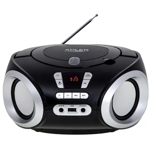Adler Prenosni Boombox 1181 z radijem, CD-MP3-USB, 2x1,7W, črne barve, (20849605)
