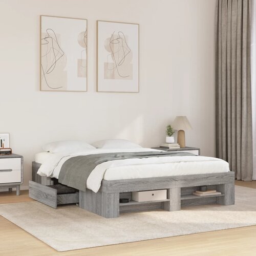 Furnova Posteljni okvir siva sonoma 135x190 cm inženirski les, (21941220) Slike