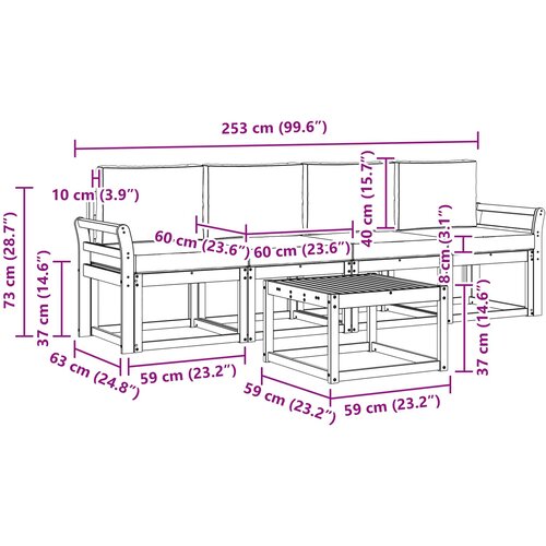  Set vanjskih sofa 5 kom. Prirodna i antracit Slike