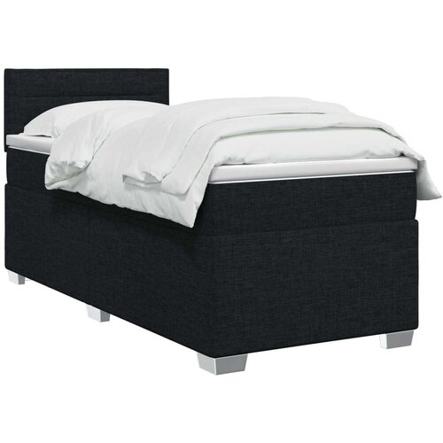  Boxspring krevet s madracem Crna 90 x 190 cm Tkanina - Crna 90 x 190 cm Dizajn linija Slike