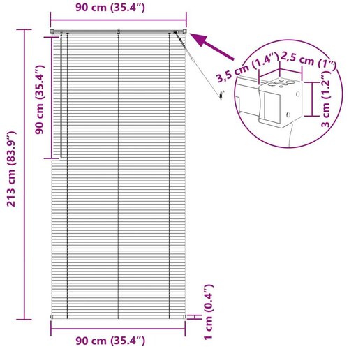  Venecijanska roleta Podesiva Bijelo 213 x 90 cm PVC - Bijelo 90 x 213 cm Slike