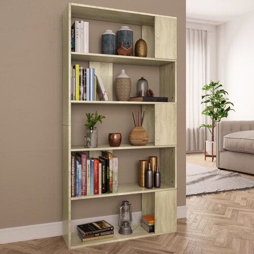 VidaXL Knjižna omara/paravan sonoma hrast 80x24x159 cm iverna plo&amp;scaron;ča Slike