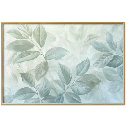  Plakat Mint Leaves - large botanical motif 30x21 Zlatni okvir Cene
