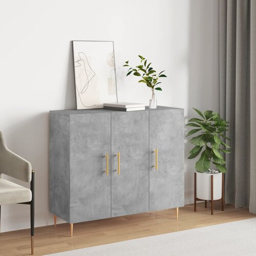 vidaXL Komoda betonsko siva 90x34x80 cm konstruiran les Cene