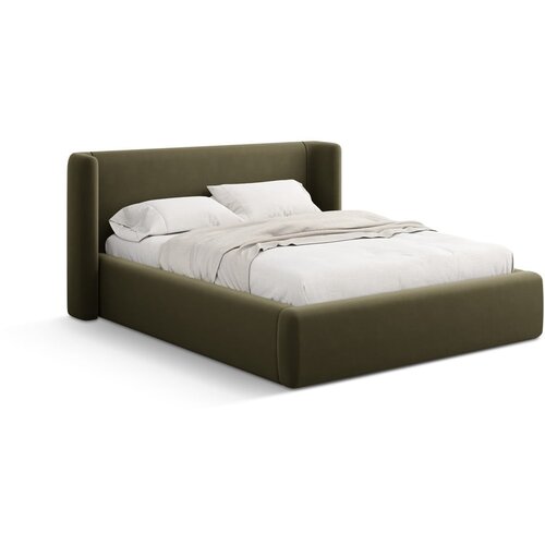 Windsor & Co Sofas Zelena oblazinjena zakonska postelja s prostorom za shranjevanje z letvenim dnom 140x200 cm Jason – Cene