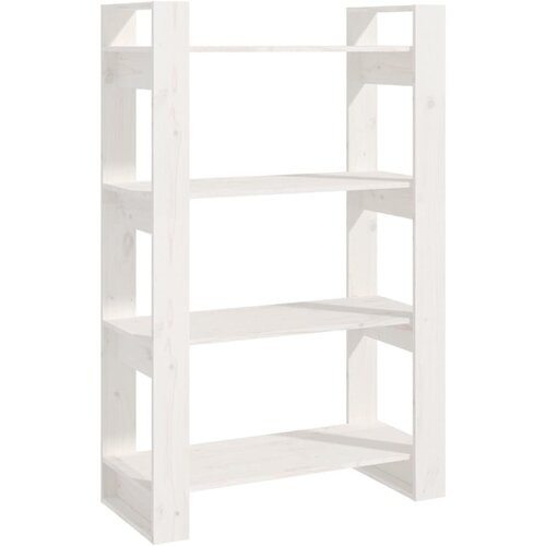 Maison Chic Knjižna omara - Knjižni regal bela 80x35x125 cm trdna borovina, (21725892) Cene