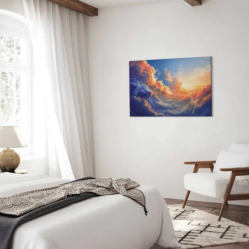  Slika - Sunset Over a Cloudy Sea: A Wonderful Symphony of Colors 120x80 Slike