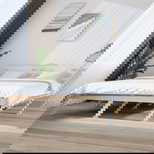 Furnova Posteljni okvir brez vzmetnice bel 120x200 cm trdna borovina, (21938320) Slike