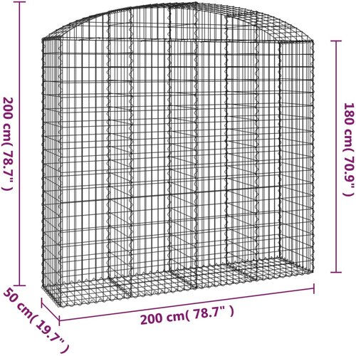  Gabionska ko&amp;scaron;ara s lukom200x50x180/200 cm pocinčano željezo Slike