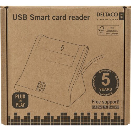 Deltaco Čitalec pametnih kartic UCR-156, USB, ČRNA Slike
