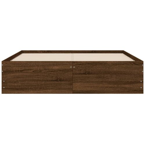  Okvir za krevet s ladicama boja hrasta 135x190 cm drveni Slike