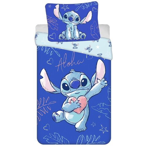 Jerry Fabrics Plava pamučna dječja posteljina za krevet za jednu osobu 140x200 cm Lilo &amp;amp; Stitch &amp;quot;Aloha&amp;quot; &amp;ndash; Slike
