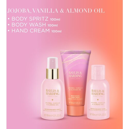 Baylis &amp;amp; Harding Jojoba, Vanilla &amp;amp; Almond Oil darilni set kozmetična torbica Slike