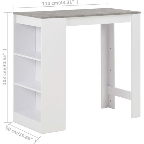  Barski stol s policom bijeli 110 x 50 x 103 cm Slike