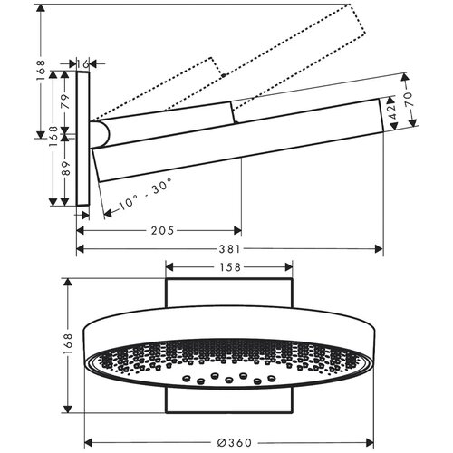 Hansgrohe rainfinity tuš ruža 360 3 jet sa priključkom, crna/hrom 26234340 Cene