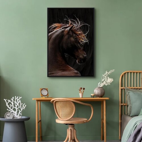  Slika - Fiery Wind (1 Part) Vertical 40x60 U crnom drvenom okviru Slike
