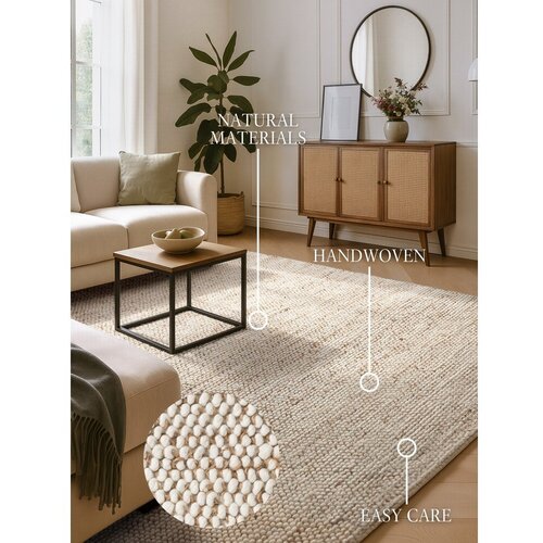 Villeroy Boch Bež ročno tkana preproga iz me&amp;scaron;anice volne 80x150 cm Peas &amp;ndash; Slike