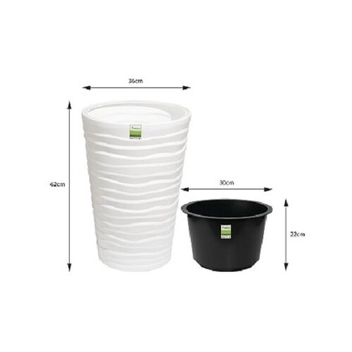 Diker HOME Plastična saksija za cveće 35x62 cm bela Cene