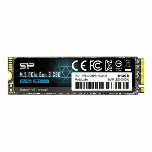 Silicon Power SSD 512GB SP512GBP34A60M28, PCIe Gen3 x4, NVMe, M.2 2280, 2200/1600 MB/s ssd hard disk Cene