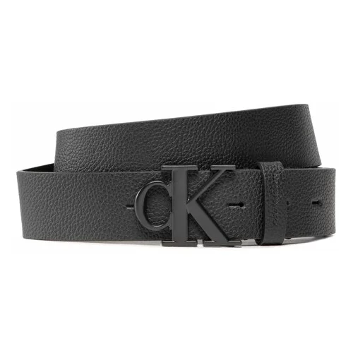 Calvin Klein Jeans Moški pas Round Mono Plaque Belt 35Mm K50K509883 Črna
