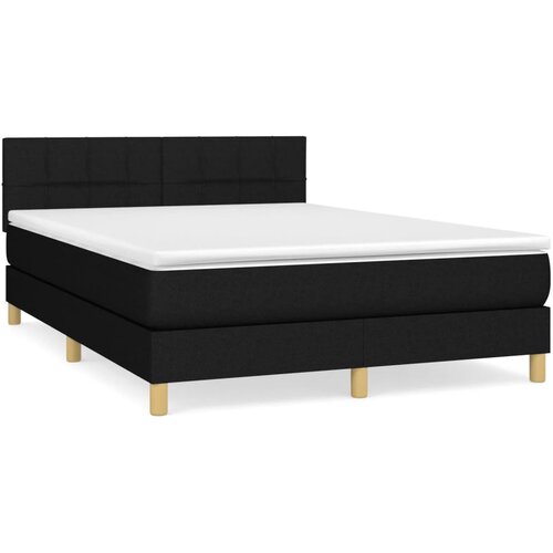 vidaXL Krevet s oprugama i madracem crni 140 x 190 cm od tkanine Cene