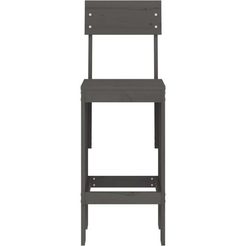 VidaXL barski stolci 2 kom sivi 40 x 48 5 x 115 5 cm masivna borovina Slike