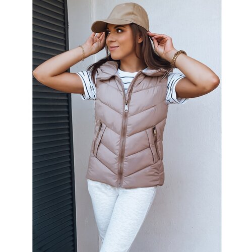 DStreet Women's quilted vest LENA camel TY3048 Cene