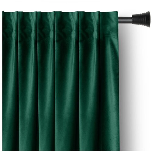 Restilo Temno zelena žametna zavesa za delno zatemnitev 140x270 cm Pleat – Cene