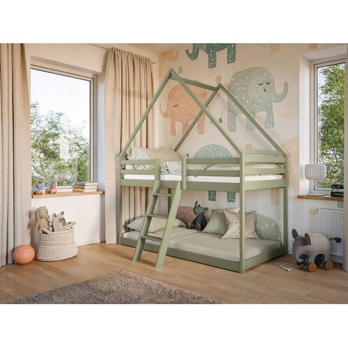 Molarem Home Drveni dječji krevet na kat Sweet - olive - 200x90 - Bez madraca Cijene