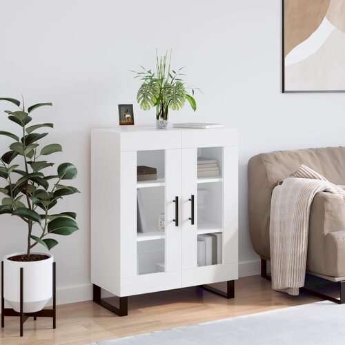 vidaXL Komoda bela 69,5x34x90 cm inženirski les Cene