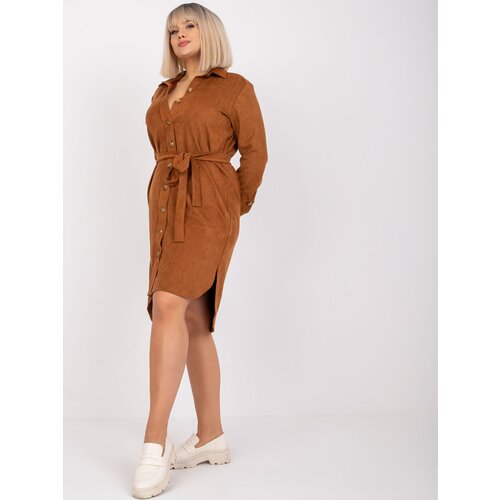 Fashion Hunters Brown oversized dress with belt brand Virginia Slike