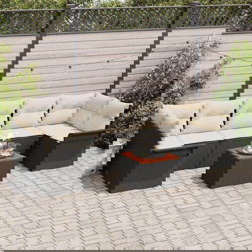 vidaXL set od 8 vrtnih kauča s jastučićima crni poli ratan akacija Cijene