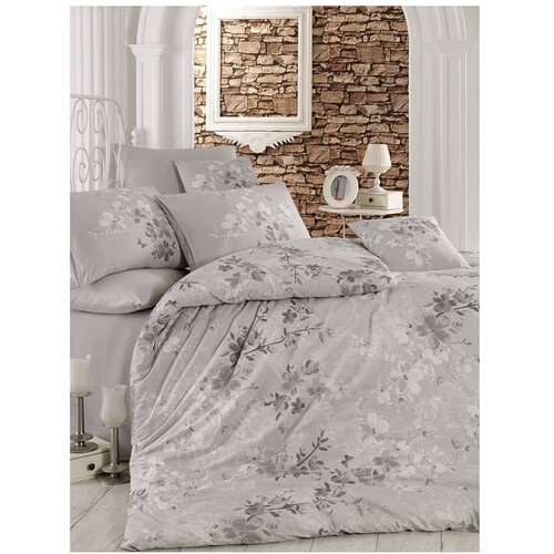 Mijolnir Elena - Grey GreyWhiteDark Grey Ranforce Single Quilt Cover Set (FR) Slike