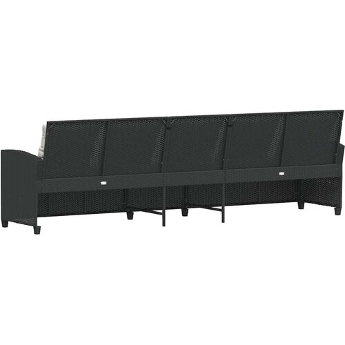 VidaXL Vrtna sofa 5-sjed s jastucima crni poliratan Slike