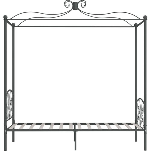  Okvir za krevet s nadstre&amp;scaron;nicom sivi metalni 100 x 200 cm Slike