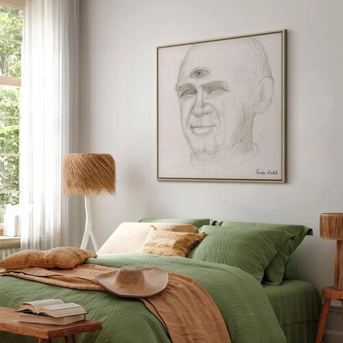  Slika - Frida Kahlo &amp;ndash; Portrait of Nacho Aguirre 60x60 U prirodnom drvenom okviru Slike