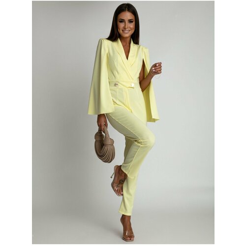 Fasardi Yellow jumpsuit with slit sleeves Slike