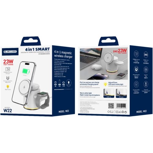 Jellico BREZŽIČNI POLNILEC 3-V-1 W22 15W ZA NAPRAVE IPHONE 12 13 14 3, (5000338885) Slike