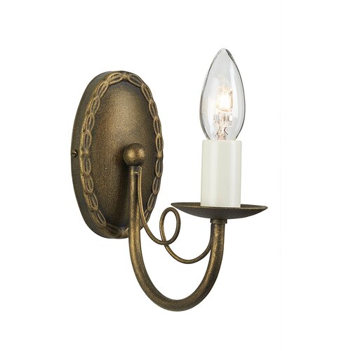 Elstead Lighting Elstead Minster Stenska svetilka s svečo, 1 lučka, črna, zlata, E14, (22099304) Cene