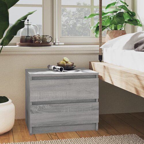 VidaXL Nočna omarica siva sonoma 50x39x43,5 cm konstruiran les Slike
