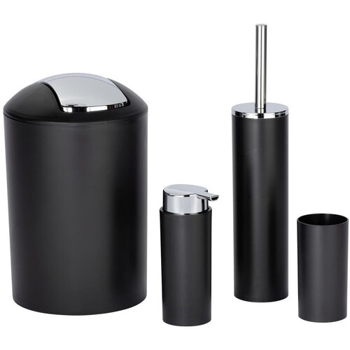 Wenko Crni plastičan set pribora za kupaonicu Calvo &amp;ndash; Slike