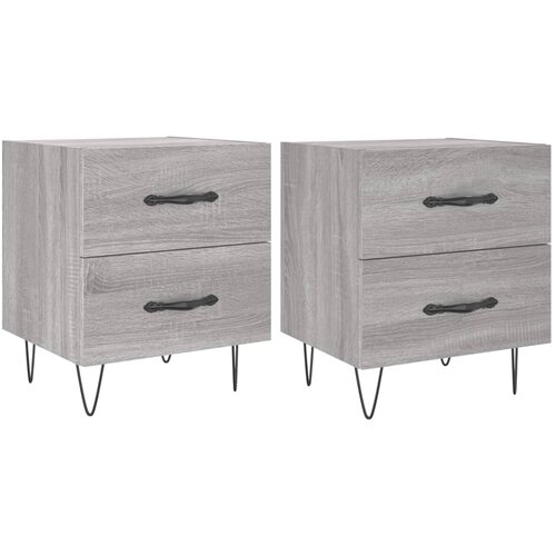 Maison Chic Dvo delni komplet Nočne omarice - Nočne mize siva sonoma 40x35x47,5 cm inženirski les, (21688385) Slike