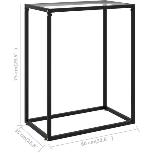 VidaXL konzolni stol prozirni 60 x 35 x 75 cm od kaljenog stakla Slike