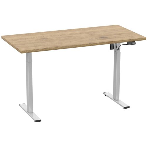 MID.YOU Pisalna Miza E-lona, Barva Hrasta, Srebrna, 110x50cm Cene